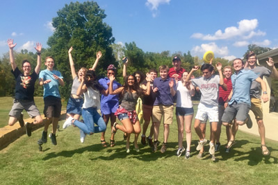 student group photo at picnic